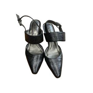 Life Stride Womens Black Glitter Heels Size 7.5